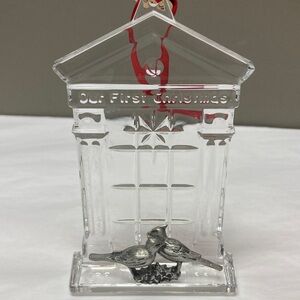 Waterford Crystal Clear Holiday Ornament with Silver Accents